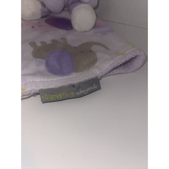 Blankets and Beyond Elephants Purple Gray Pink Baby Girl Security Blanket Lovey - Picture 4 of 7